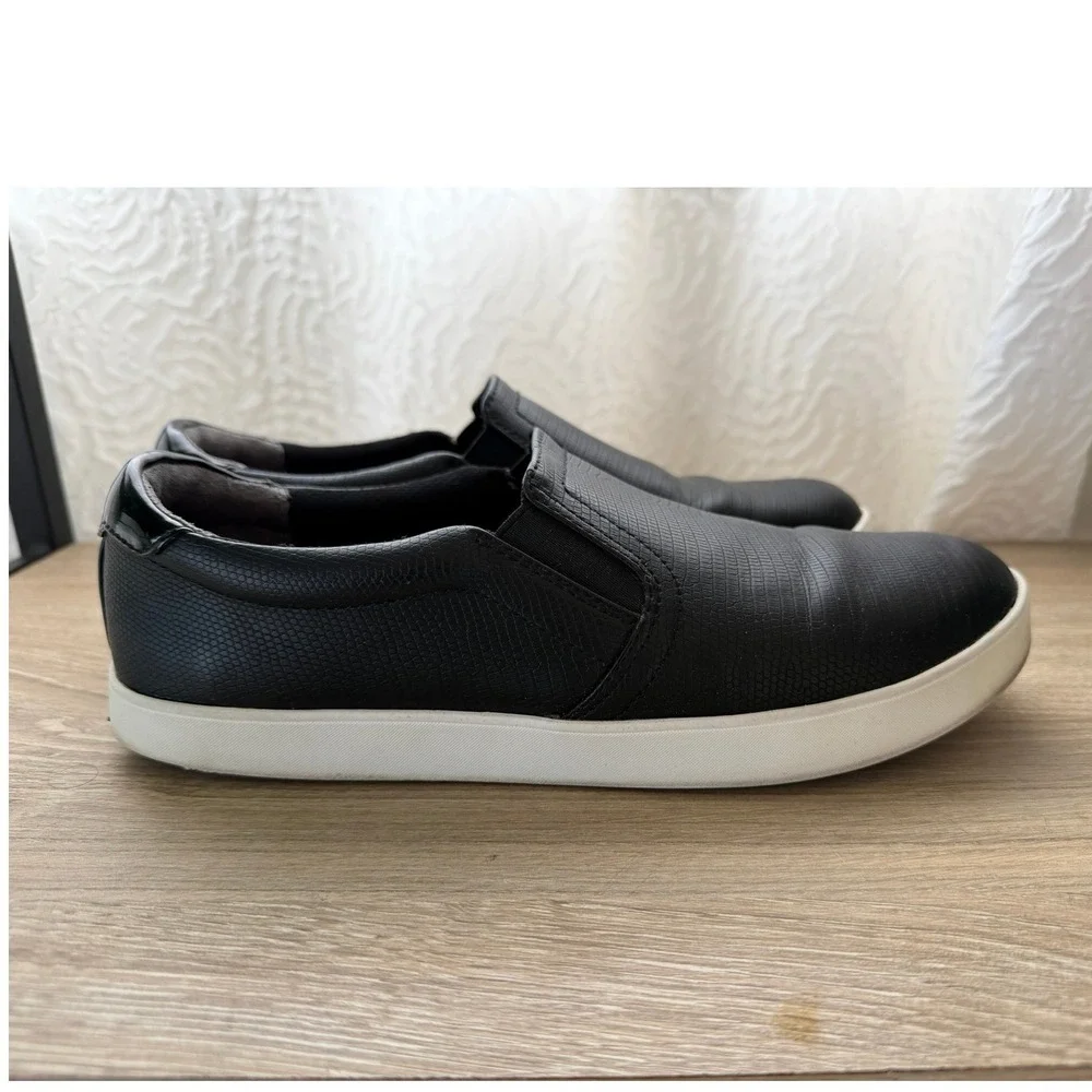 Dr.‎ Scholls Womens Black Snakeskin Embossed Memory Foam Slip On Sneakers 9.5M